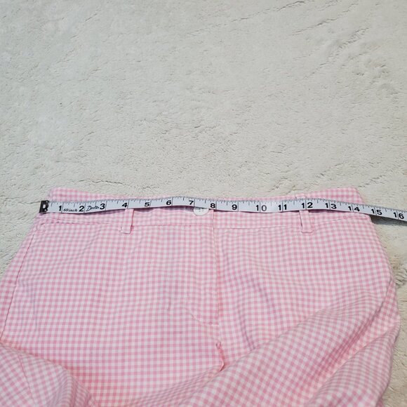Talbots Pink White Gingham Plaid Cottagecore Preppy Perfect Crop Pants 2 Petite - Picture 7 of 10